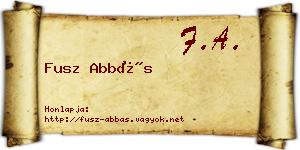 Fusz Abbás névjegykártya